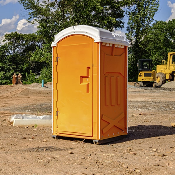 how often are the portable toilets cleaned and serviced during a rental period in Gibson